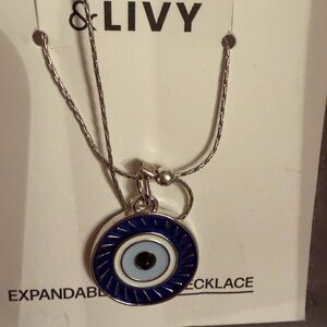 &Livy Blue Evil Eye Necklace At Peace and Beyond Protected Charm NWT